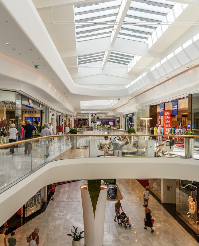 VIENNA, AUSTRIA - AUGUST 10, 2015: People Shop In Shopping City Sud Luxury Mall The Biggest Shopping Mall In Austria.
